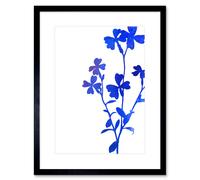 Wall Art Print Virginian Flower Watercolour Artwork Framed 9X7 Inch Artery8 Black W7 inch x H9 inch
