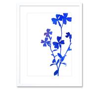 Wall Art Print Virginian Flower Watercolour Artwork Framed 9X7 Inch Artery8 White W7 inch x H9 inch
