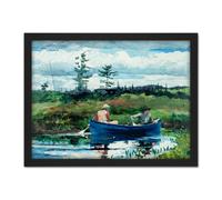 Wall Art Print Winslow Homer The Blue Boat Large Framed Wall Décor Art Artery8 Light Oak W18 inch x H24 inch