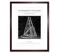 Wall Art Print Wonders of the Heavens Duncan Bradford Herschel Greenwich Telescope Antique Classic Artwork Framed 9X7 Inch Artery8 Brown W7 inch x H9 inch