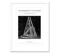 Wall Art Print Wonders of the Heavens Duncan Bradford Herschel Greenwich Telescope Antique Classic Artwork Framed 9X7 Inch Artery8 White W7 inch x H9 inch