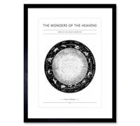Wall Art Print Wonders of the Heavens Duncan Bradford Signs of the Zodiac Engraving Antique Telescopic Classic Artwork Framed 9X7 Inch Artery8 Black W7 inch x H9 inch