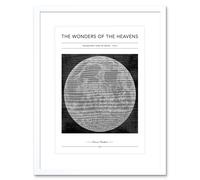Wall Art Print Wonders of the Heavens Duncan Bradford Telescopic View of Moon Full Antique Telescopic Classic Artwork Framed 9X7 Inch Artery8 White W7 inch x H9 inch