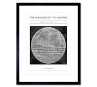 Wall Art Print Wonders of the Heavens Duncan Bradford Telescopic View of Moon Full Antique Telescopic Classic Artwork Framed 9X7 Inch Artery8 Black W7 inch x H9 inch