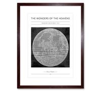 Wall Art Print Wonders of the Heavens Duncan Bradford Telescopic View of Moon Full Antique Telescopic Classic Artwork Framed 9X7 Inch Artery8 Brown W7 inch x H9 inch