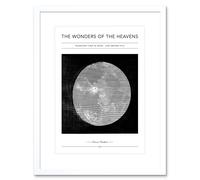 Wall Art Print Wonders of the Heavens Duncan Bradford Telescopic View of Moon Just Before Full Antique Telescopic Classic Artwork Framed 9X7 Inch Artery8 White W7 inch x H9 inch