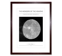 Wall Art Print Wonders of the Heavens Duncan Bradford Telescopic View of Moon Just Before Full Antique Telescopic Classic Artwork Framed 9X7 Inch Artery8 Brown W7 inch x H9 inch