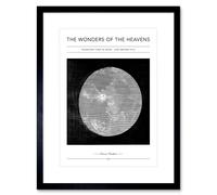 Wall Art Print Wonders of the Heavens Duncan Bradford Telescopic View of Moon Just Before Full Antique Telescopic Classic Artwork Framed 9X7 Inch Artery8 Black W7 inch x H9 inch