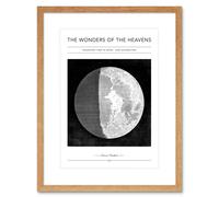 Wall Art Print Wonders of the Heavens Duncan Bradford Telescopic View of Moon Past Quadrature Antique Telescopic Classic Artwork Framed 9X7 Inch Artery8 Beige W7 inch x H9 inch