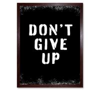 Wall Art Print Work Out Inspiration Don't Give Up Gym Motivation Living Room Aesthetic Art Framed Artery8 Brown W12 inch x H16 inch