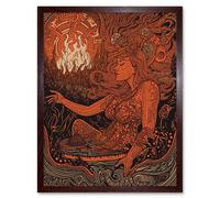 Wall Art Print You Light my Fire The Temptress Concept Art Framed Artery8 Brown W12 inch x H16 inch