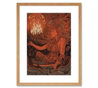 Wall Art Print You Light my Fire The Temptress Concept Artwork Framed 9X7 Inch Artery8 Beige W7 inch x H9 inch