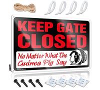 Wall Art Prints Custom Tin Sign, Gift For Wife Fade Resistant Keep Gate Closed No Matter What The Guinea Pig Say For Home Kitchen | Happy Vintage Decor For Cottage Party(20X30CM)