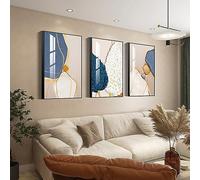 Wall Art Set of 3 Frames Canvas Wall art Decor Abstract Minimalism Natural Style Art Mural Posters & Prints, large Size Wall Art Aesthetics Living room Bedroom Kitchen Office (32 "X 24" X 3 pieces,