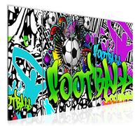 Wall Art Soccer Graffiti Canvas Picture Non-woven Wall Decoration for Living Room and Bedroom 402656a