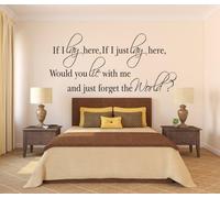 Wall Art Sticker Decal Mural Text Quote IF I Lay HERE Would You Lie with ME? in 3 Sizes & 30 Colours (Black, Small 52cm x 25cm)