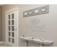 Wall Art Sticker Welcome to Our Home Wall Art Quote Decal Modern Transfer Colour Light Blue Size X-Large 96cm Wide x 42cm high