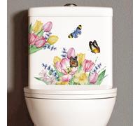 Wall Art Stickers Flowers Stickers for Walls Wallpaper Butterfly Garden Floral Wall Sticker for Girls Bedroom Bathroom 0821
