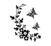 Wall Art Stickers Removeable Vinyl Black Flower Butterfly Wall Stickers Decals Home Bedroom Decorative Art Decals Stickers Design