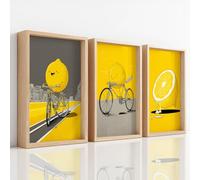 Wall Art Surreal Prints for Home Decor Dark Humour Lemon Bicycle Fun Whimsical Canvas Prints Artwork Hanging Pictures for Bedroom Bathroom Living Room Hallway or Office, 29.7 x 42 cm
