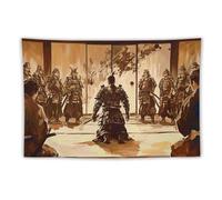 Wall Art Tapestry Ancient Japanese Samurai Ink Painting Style Tapestry for Living Room Bedroom Decor for Men And Woman Tapestries Wall Hanging Decor Backdrop 40"x60"