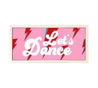 Wall Art White Framed Print Home Let's Dance | Room Sign | Retro Bowie Print Design | Let’s Party Tribute Art | Classic Large Wide Dance Design | Vinyl Art For The Home | Dance Fan Gift