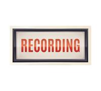 Wall Art White Framed Print Recording Sign | Do Not Disturb Room Signage | Large Wide Retro Sound Studio Design | On Air DJ Social Media Influencer Gift | Display For Podcasters And Music Artists