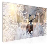 Wall Art Winter Deer Canvas Picture Non-woven Wall Decoration for Living Room and Bedroom 004156a