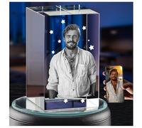 Wall Artistry 3D Crystal Photo, Personalised Gift Etched Your Own Picture Inside the Crystal, Custom Gifts for Dad Mum Men Women Boyfriend Girlfriend, Heart, Star