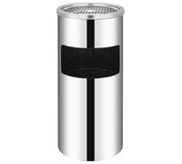 Wall Ashtray Dustbin Silver Stainless Steel 26L 25x51cm Space-Saving Commercial