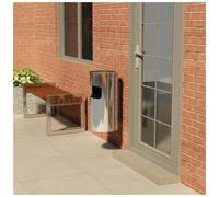 Wall Ashtray Dustbin Silver Stainless Steel 26L 25x51cm Space-Saving Commercial