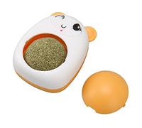 Wall Balls, Catnip Ball Teeth Cleaning Cartoons for Hair Removal of Multifunctional 360 -degree Dust for Interior (Yellow)
