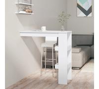 Wall bar table White 102x45x103.5cm Engineered Wood 2-Compartment Wall Mount UK