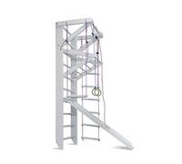 Wall bars with pole, gym wall Sport-5-220-white wooden sports equipment, home gym, children's climbing frame, climbing wall fitness