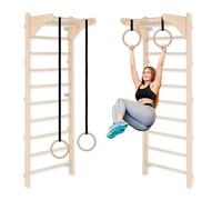 Wall bars with pull-up bar for adults (230 cm), wooden climbing wall, multifunctional fitness equipment, climbing ladder for adults, made in EU