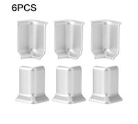 Wall Base Corner Blocks Compatible with 5 4 cm Height Baseboards 6 Piece Set for Inside and Outside Corners Providing Finished Look (S Silver)