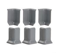 Wall Base Corner Blocks Compatible with 5 4 cm Height Baseboards 6 Piece Set for Inside and Outside Corners Providing Finished Look (S Grey)