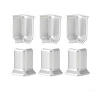 Wall Baseboard Corner Block Kit for 5 4 cm Height Baseboards 6 Pieces Inside and Outside Corners for Durable Trim Application (S Silver)