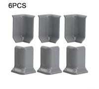 Wall Baseboard Corner Block Kit for 5 4 cm Height Baseboards 6 Pieces Inside and Outside Corners for Durable Trim Application (S Grey)
