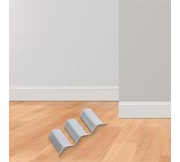 Wall Baseboard Corner Trim Blocks 6 Piece Set with Inside and Outside Corners, Fits 10cm Height Baseboards, Made of ABS Plastic (M Silver)