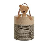 Wall Basket - Cotton Rope, Jute Hanging Basket, Space Saving Fabric | Bohemian Wall Mounted Organizer, Over The Door Storage for Living Room, Nursery, Apartment