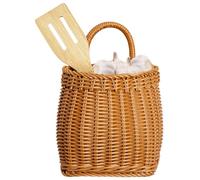 Wall Basket, Wicker Hanging Basket Rustic Hanging Woven Vintage Wicker Wall with Handle Heavy Duty Rinseable Large Capacity Multipurpose