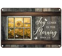 Wall Bathroom Decor God Stunning Sunflower Field White Butterfly Book Metal Tin Wall Plaque Novelty Metal Poster Vintage Tin Metal Sign Plaque For Home Decor Garden S