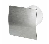 Wall Bathroom Extractor Fan 125mm with 188mm x 208mm Brushed Silver Front Panel