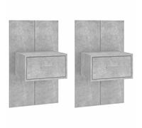 Vidaxl Wall-Mounted Bedside Cabinets 2 Pcs Concrete Grey