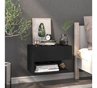 (black, 1) vidaXL Wall Bedside Cabinet Floating Nightstand Bedside Unit Hanging Cabinet