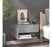 (grey sonoma, 1) vidaXL Wall Bedside Cabinet Floating Nightstand Bedside Unit Hanging Cabinet