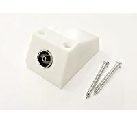 Wall Box Windowsill Skirting Surface Coax Socket TV Freeview UHF FM RF White (2)