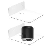 Wall Bracket for Speaker Shelf | 2 Pieces Small Acrylic Adhesive Shelf | Home Decoration for Monitor Router Security Phone Speaker Projector - Living Room Bedroom Kitchen Bathroom