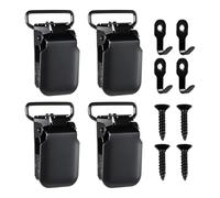 Wall Brackets for Tapestries, Pack of 4 Robust Removable Brackets - Metal Wall Clips for Quilts | For Pictures, Posters, Art Canvas, Photos, Dorm Blankets and Indoor Use